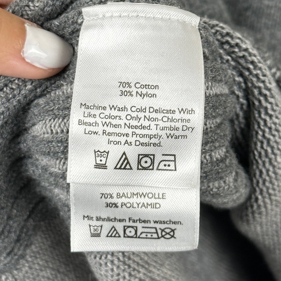 Eddie Bauer Gray Knit Long Sleeve Adjustable Cowl Neck Sweater Size XLarge - Picture 9 of 11